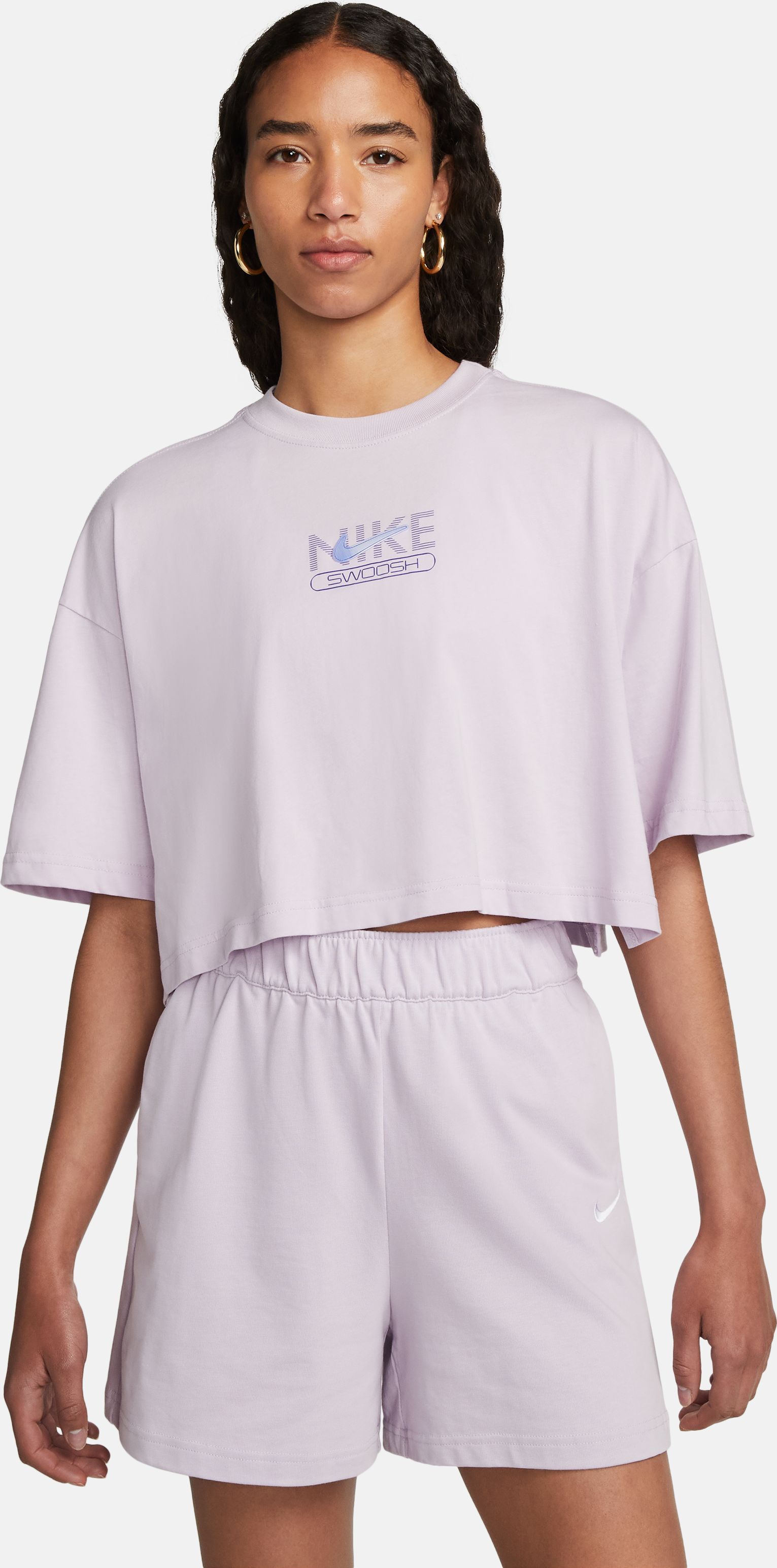 Nike W Nsw Swsh Gx Mod Crop Ss Top Camiseta Manga Corta rosado de mujer lifestyle