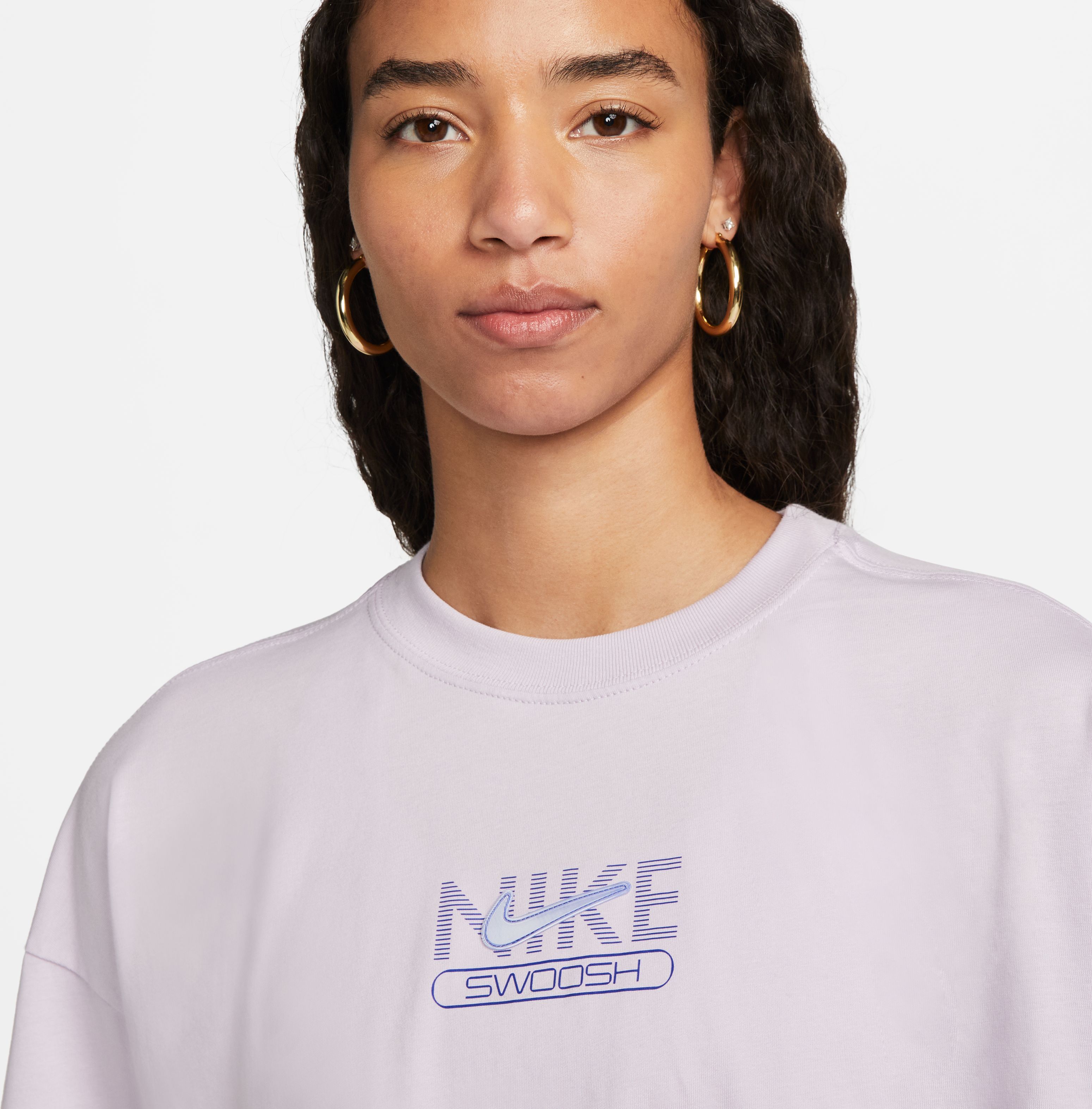Nike W Nsw Swsh Gx Mod Crop Ss Top Camiseta Manga Corta rosado de mujer lifestyle