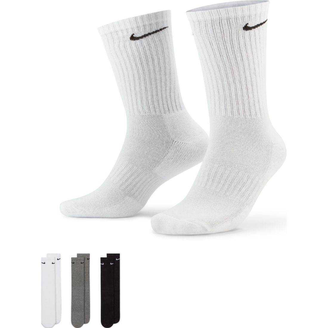 Nike U Nk Everyday Cush Crew 3Pr Medias multicolor de hombre para entrenamiento