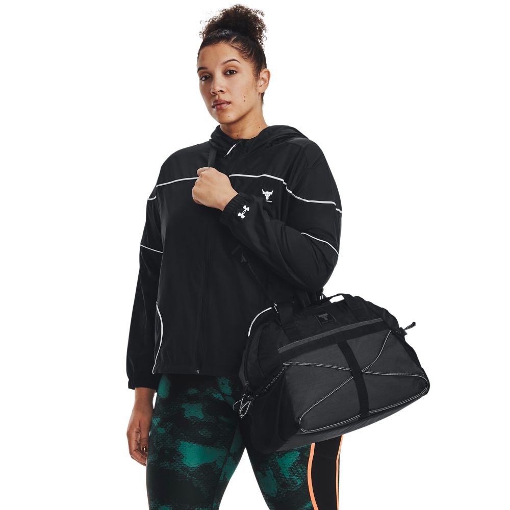 UA Project Rock Gym Bag Sm Maletín negro de hombre para entrenamiento