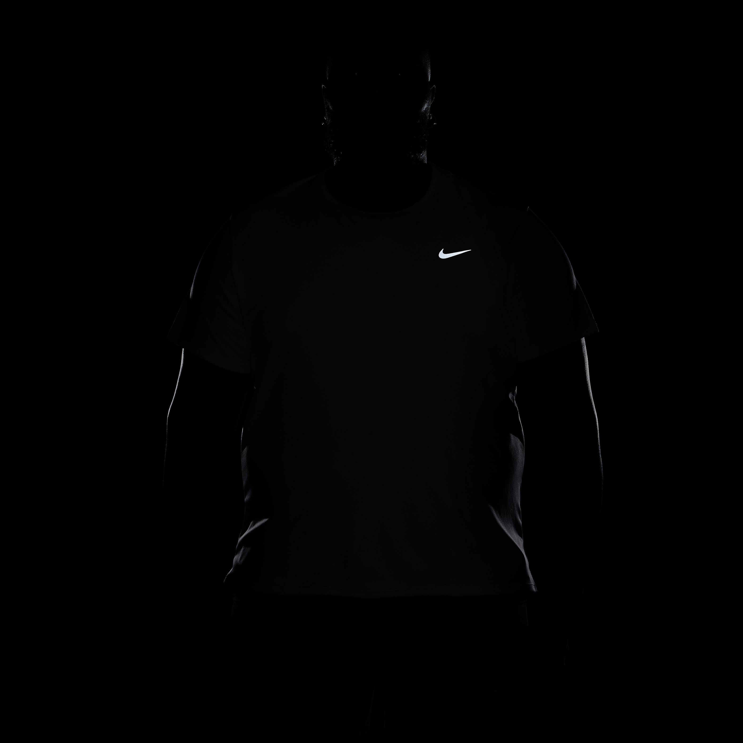 Nike M Nk Df Miler Ss Camiseta Manga Corta blanco de hombre para correr