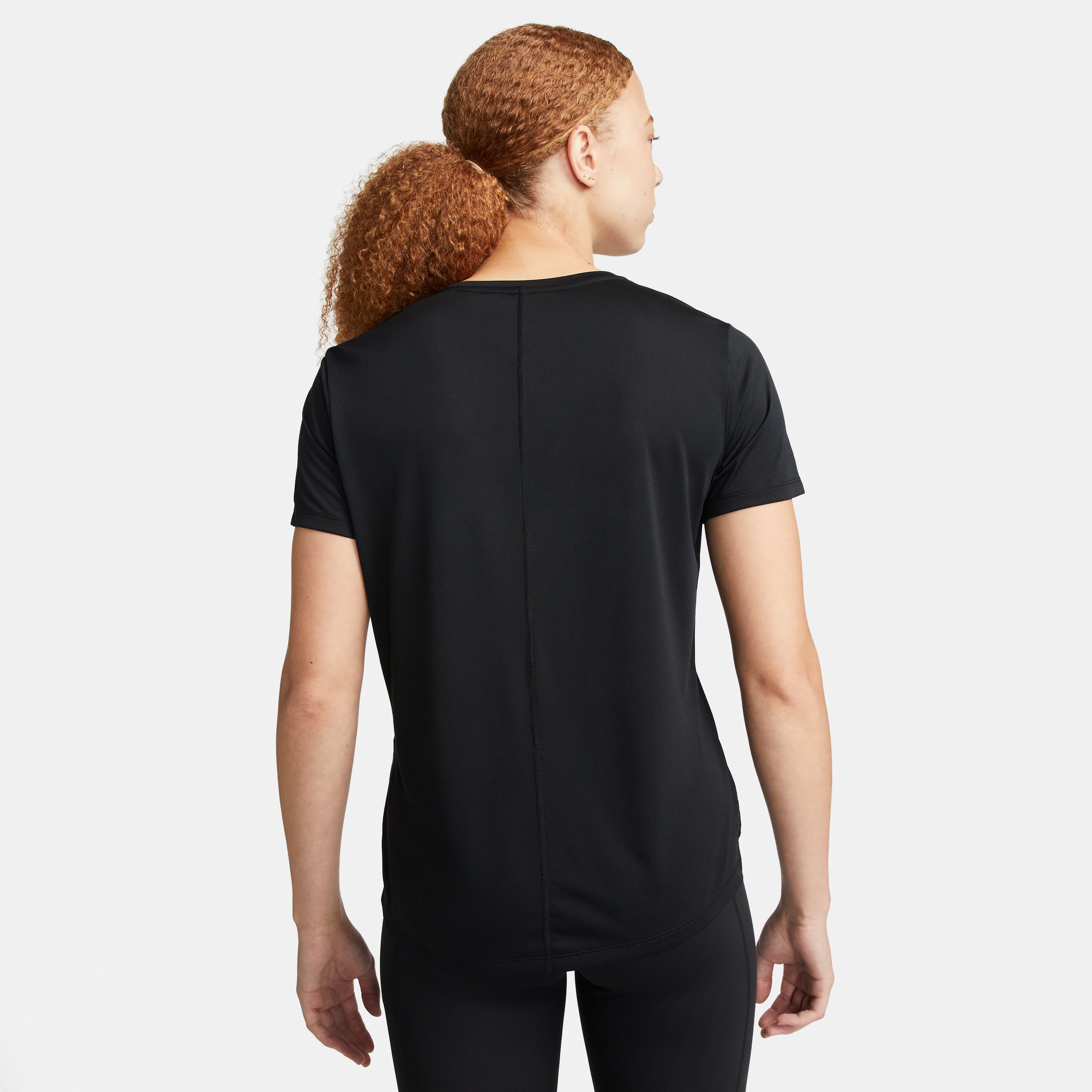Nike W Nk One Df Swsh Hbr Ss Camiseta Manga Corta negro de mujer para correr