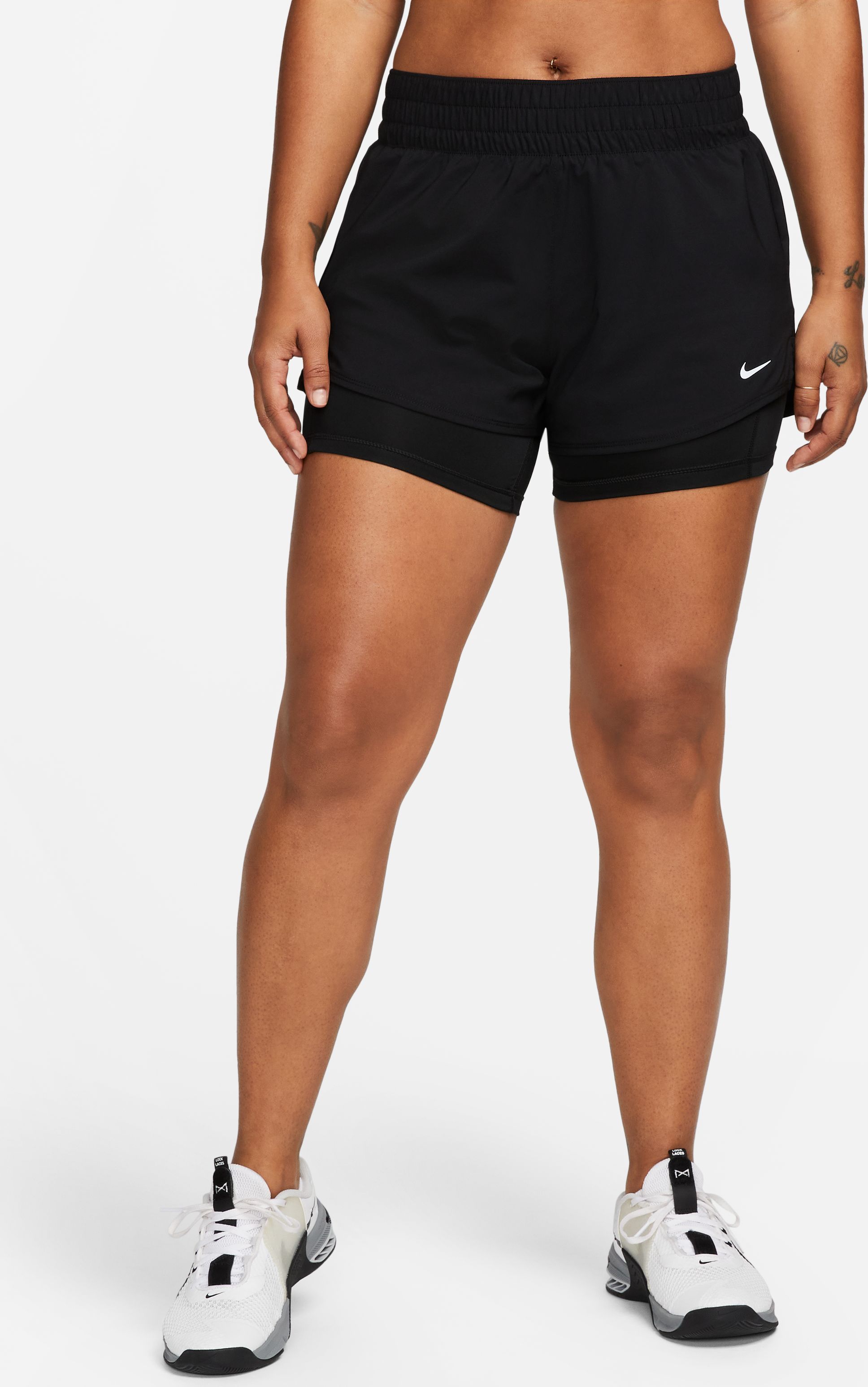 Nike W Nk One Df Mr 3In 2N1 Short Pantaloneta negro de mujer para entrenamiento
