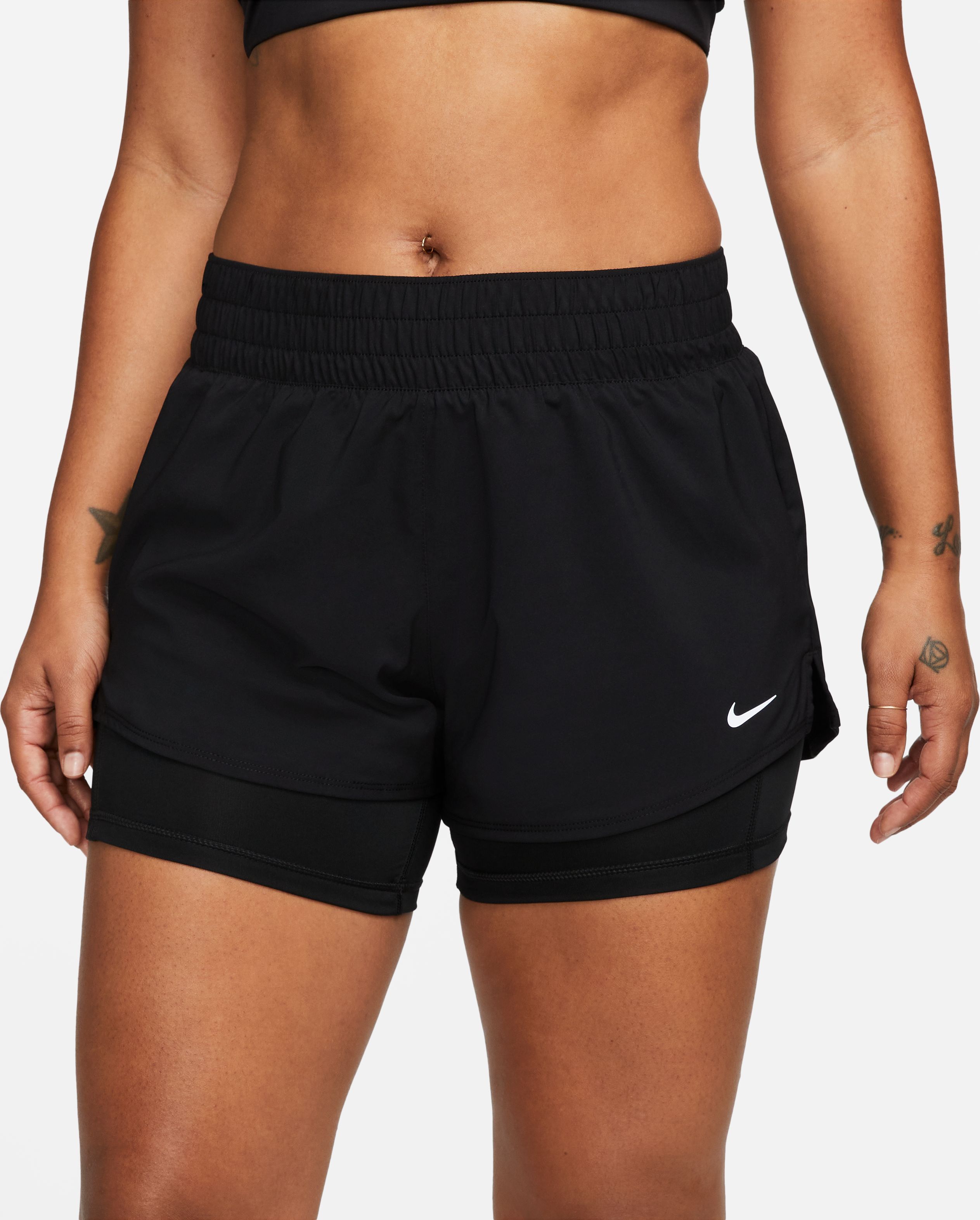 Nike W Nk One Df Mr 3In 2N1 Short Pantaloneta negro de mujer para entrenamiento