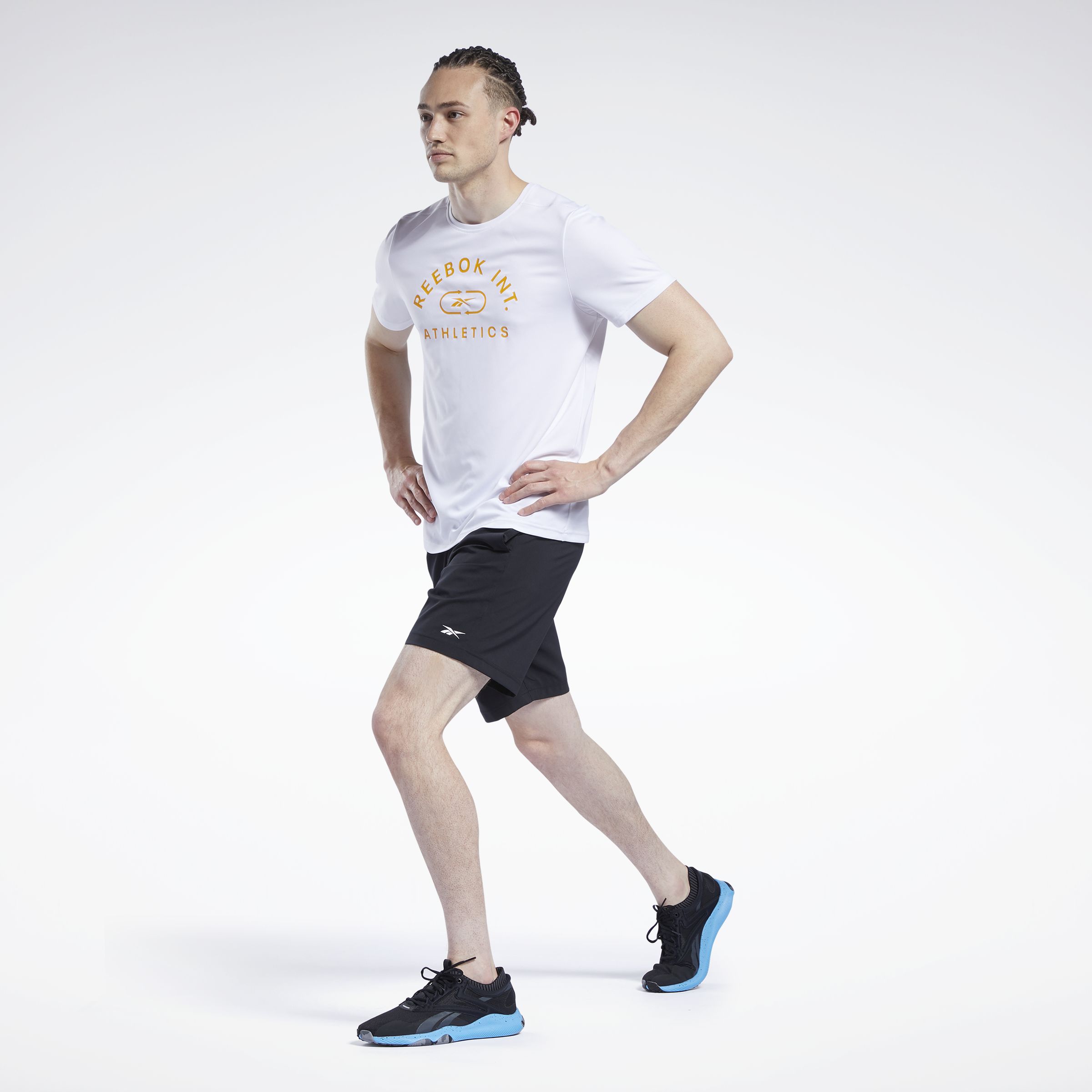 Reebok Wor Woven Short Pantaloneta negro de hombre para entrenamiento