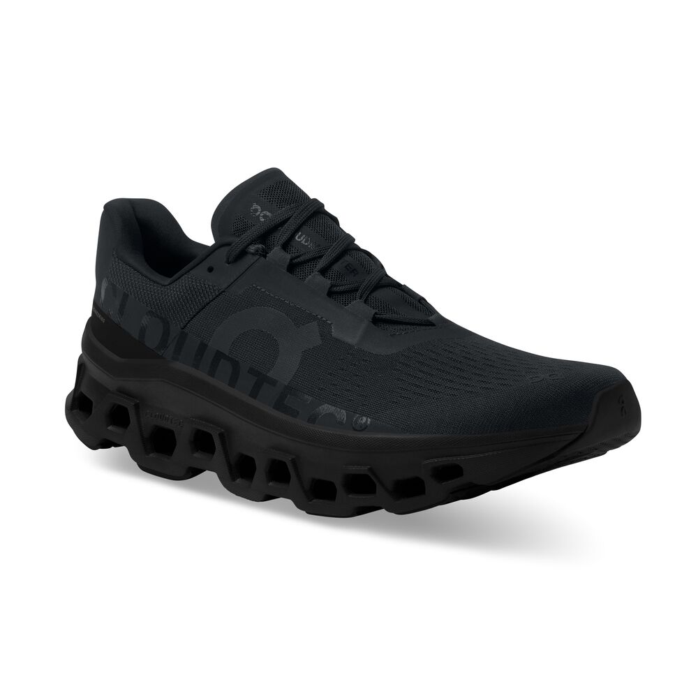 On Cloudmonster Tenis negro de hombre para correr