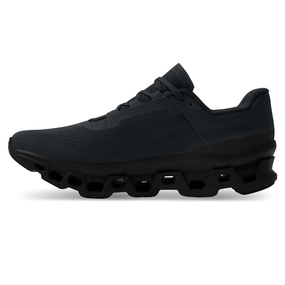 On Cloudmonster Tenis negro de hombre para correr