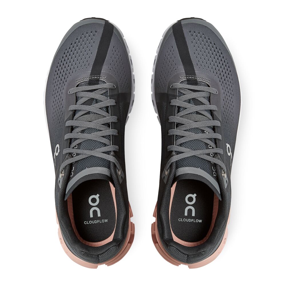 On Cloudflow Tenis negro de mujer para correr