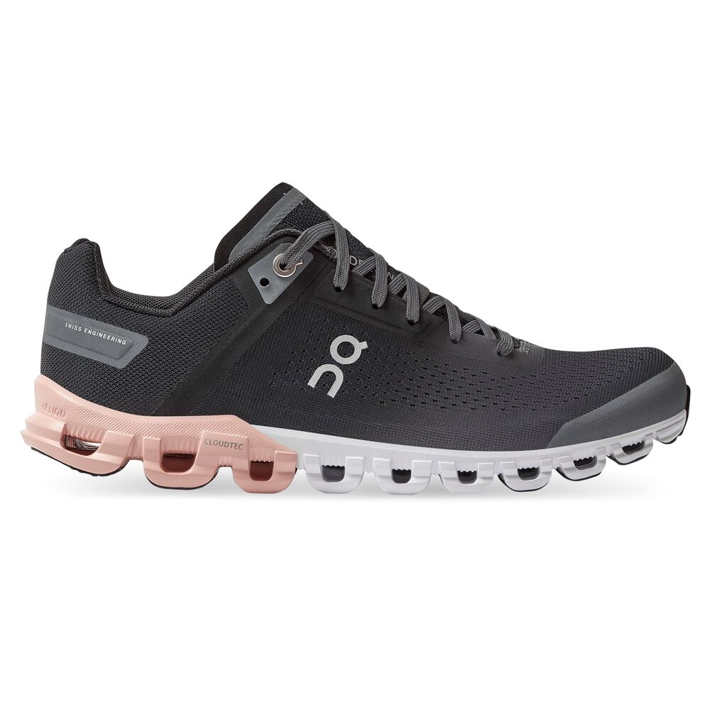 On Cloudflow Tenis negro de mujer para correr