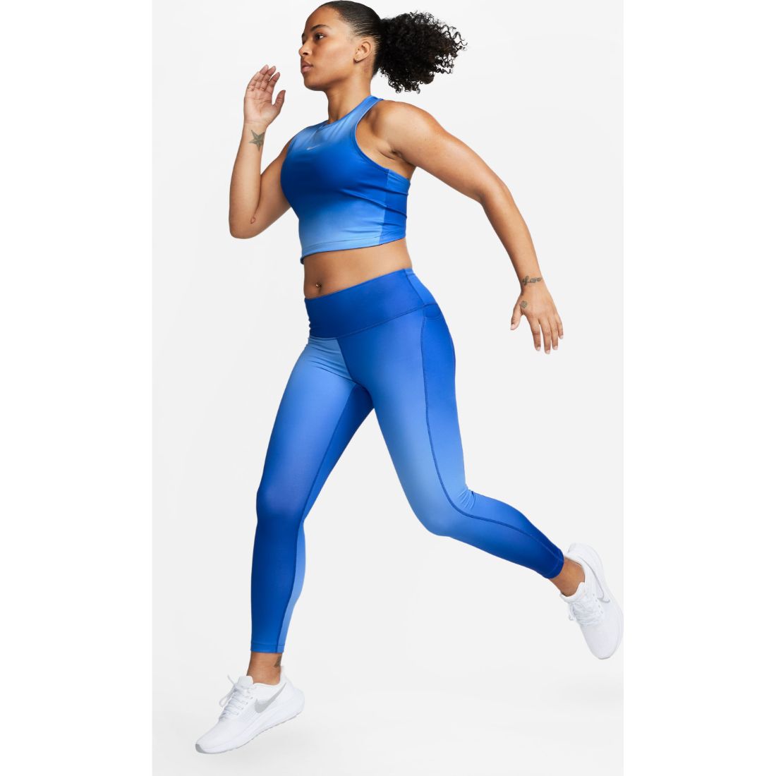 Nike W Nk Df Fst Sw Prt Mr 7/8 Tght Licra azul de mujer para correr