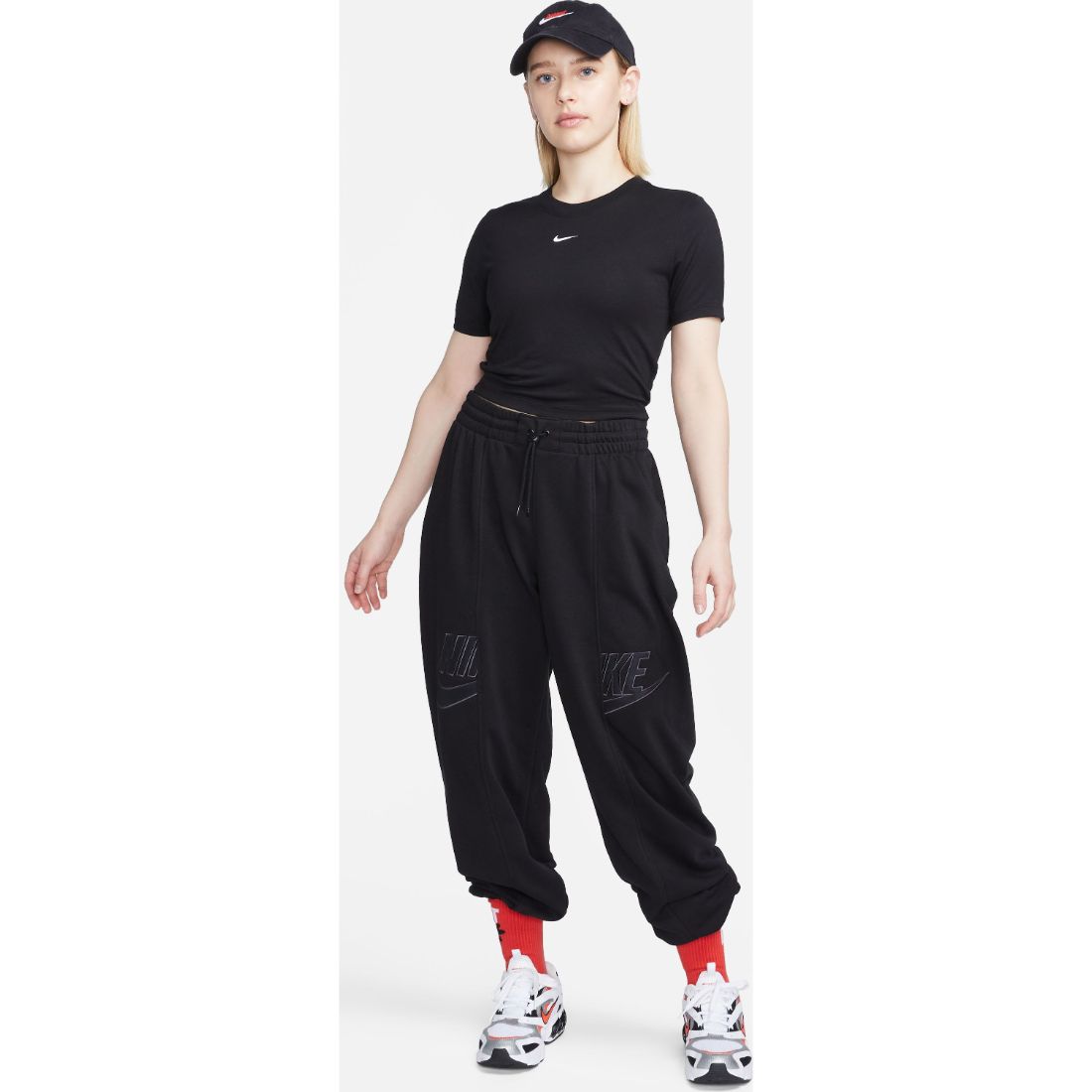 Nike W Nsw Tee Essntl Slim Crp Lbr Camiseta Manga Corta negro de mujer lifestyle