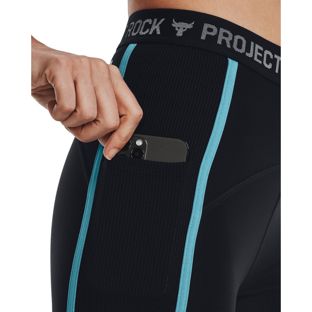 UA  Rock Hg Ankl Lg Tg Licra negro de mujer para entrenamiento