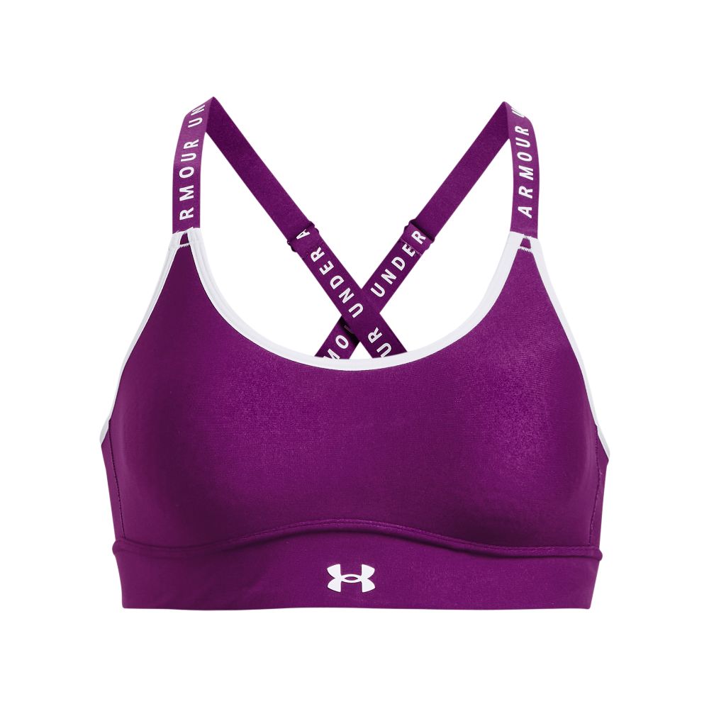 UA Infinity Mid Covered Top morado de mujer para entrenamiento