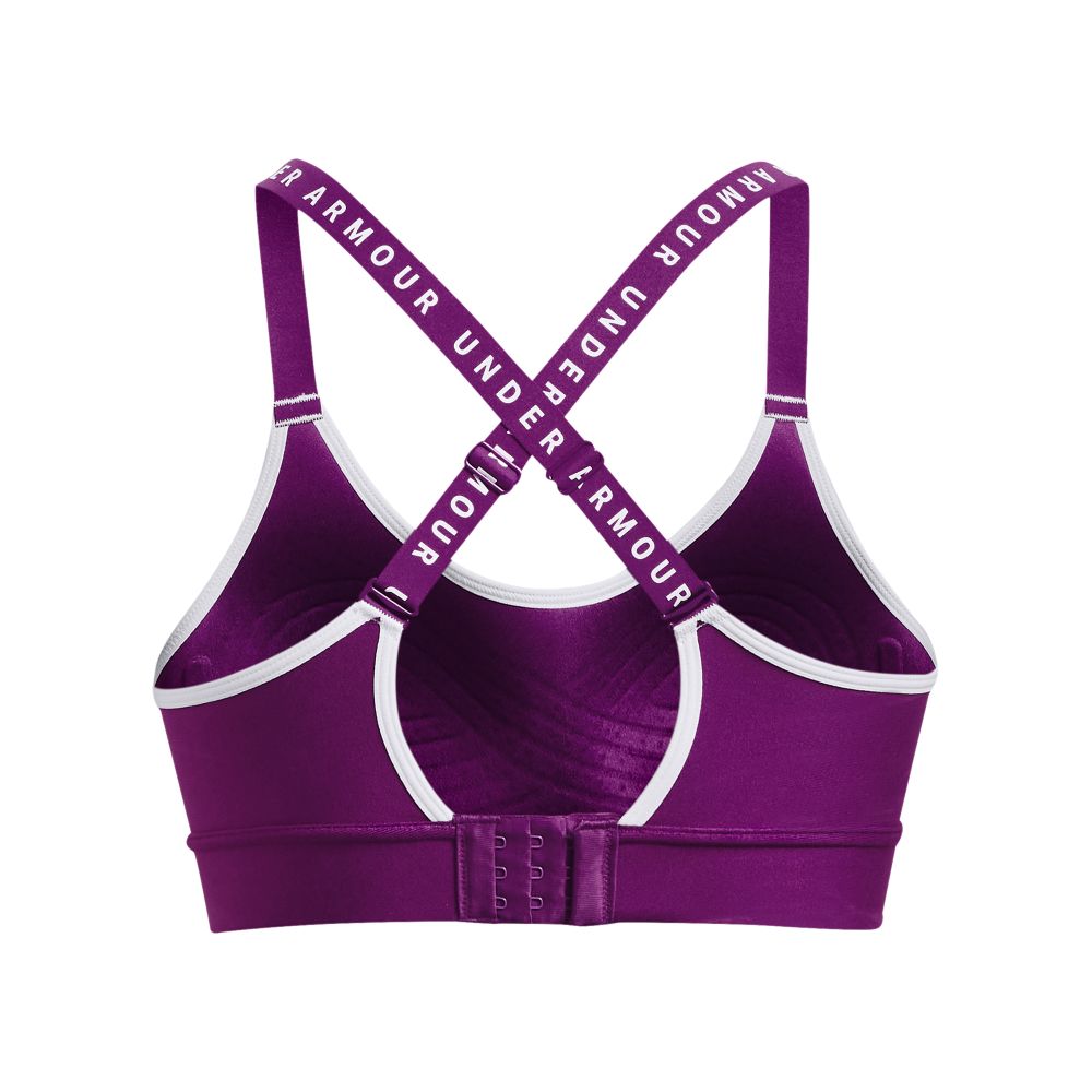 UA Infinity Mid Covered Top morado de mujer para entrenamiento