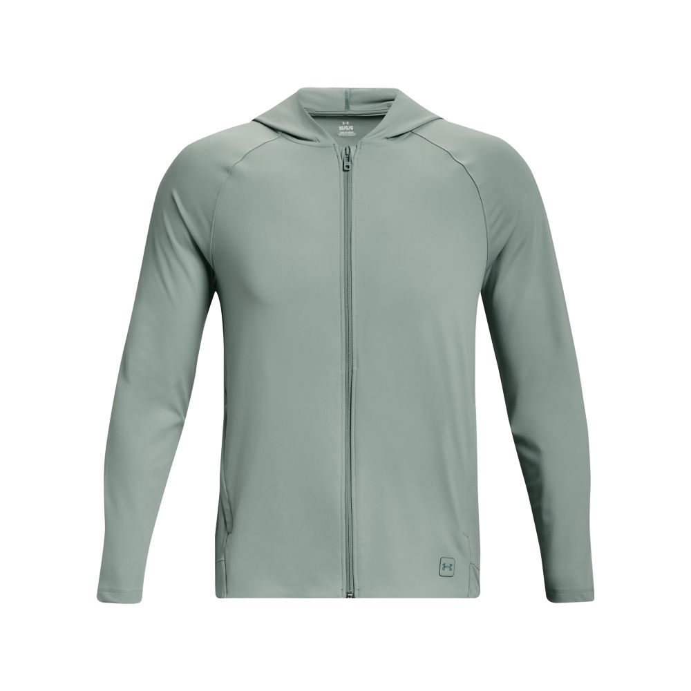 UA Meridian Full Zip Camiseta Manga Larga verde de hombre para entrenamiento