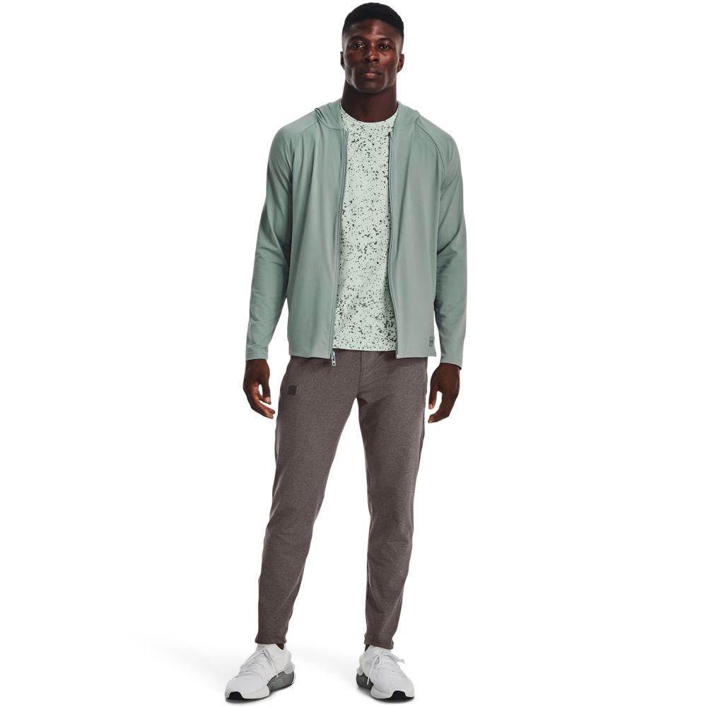 UA Meridian Full Zip Camiseta Manga Larga verde de hombre para entrenamiento