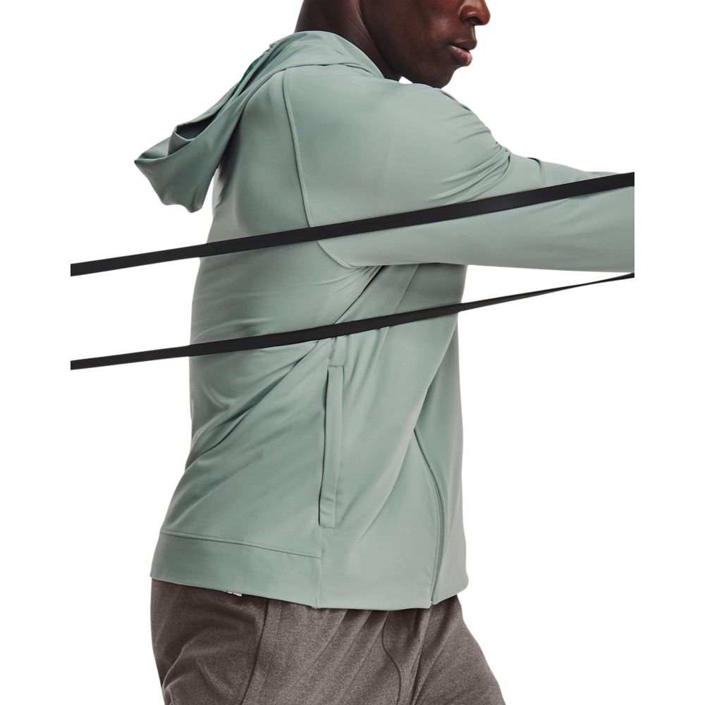 UA Meridian Full Zip Camiseta Manga Larga verde de hombre para entrenamiento