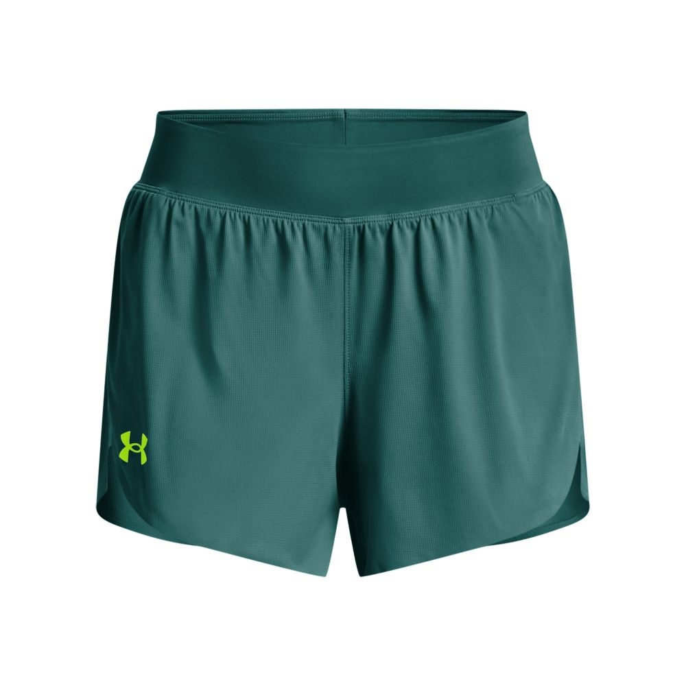 UA Lighter Than Air Short Pantaloneta verde de mujer para correr