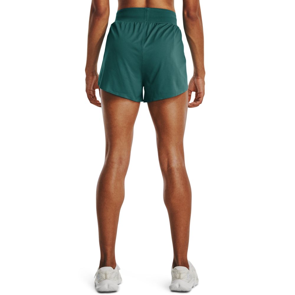 UA Lighter Than Air Short Pantaloneta verde de mujer para correr