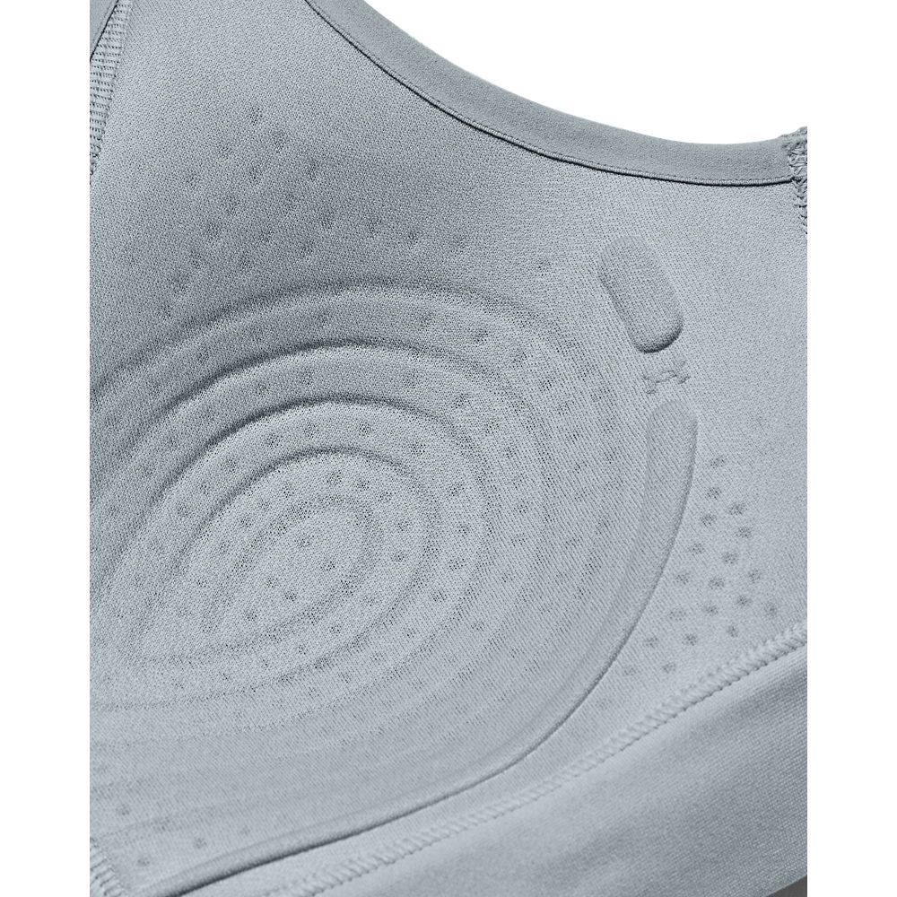 UA Infinity High Bra Zip Top azul de mujer para entrenamiento