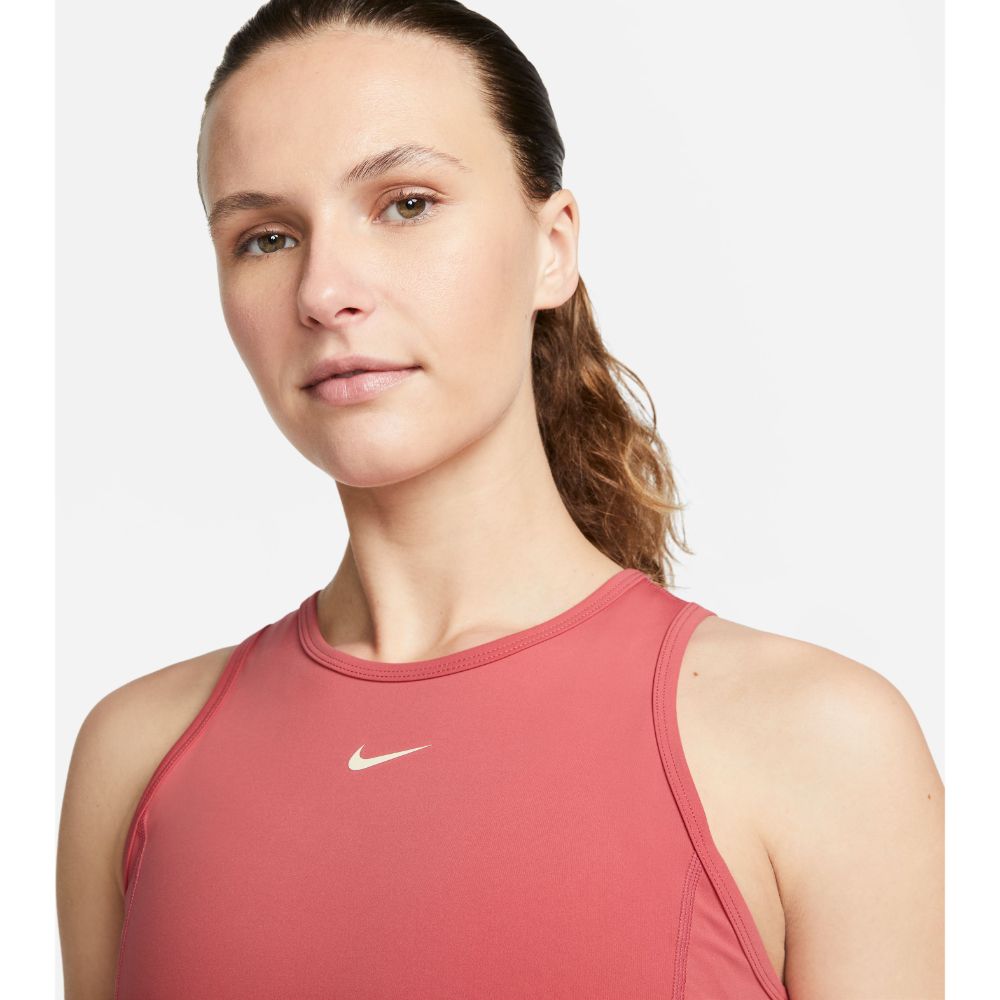 Nike W Np Df Crop Tank Femme Camiseta Manga Sisa rosado de mujer para entrenamiento