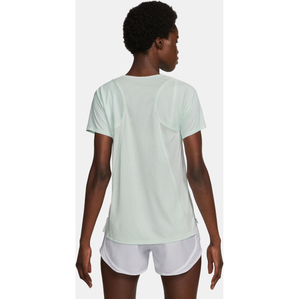 Nike W Nk Df Race Top Ss Camiseta Manga Corta verde de mujer para correr