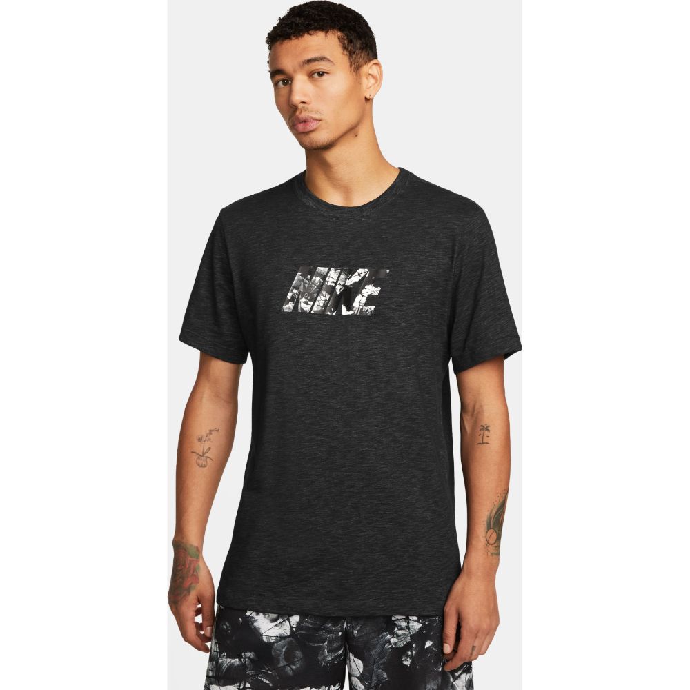 Nike M Nk Df Tee Slub Fa Gfx Camiseta Manga Corta negro de hombre para entrenamiento