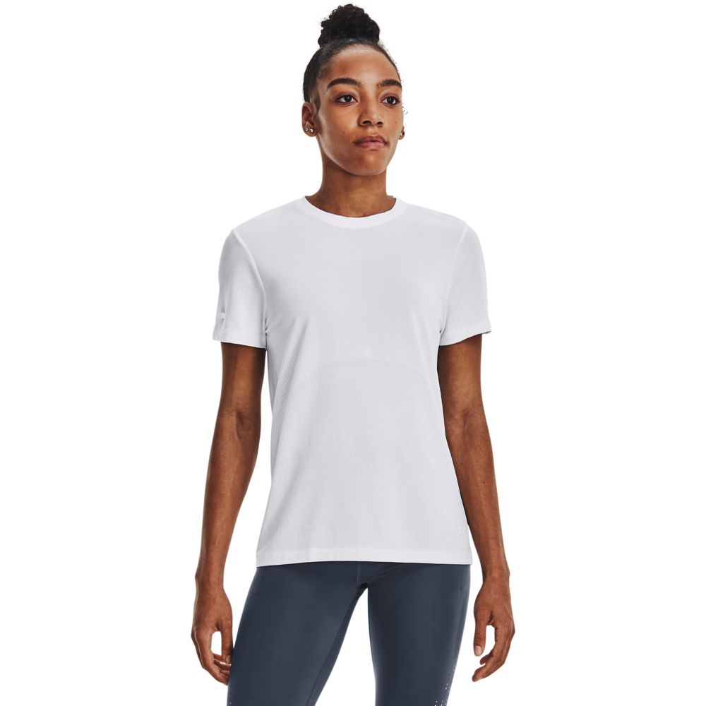 UA Seamless Stride Ss Camiseta Manga Corta blanco de mujer para correr