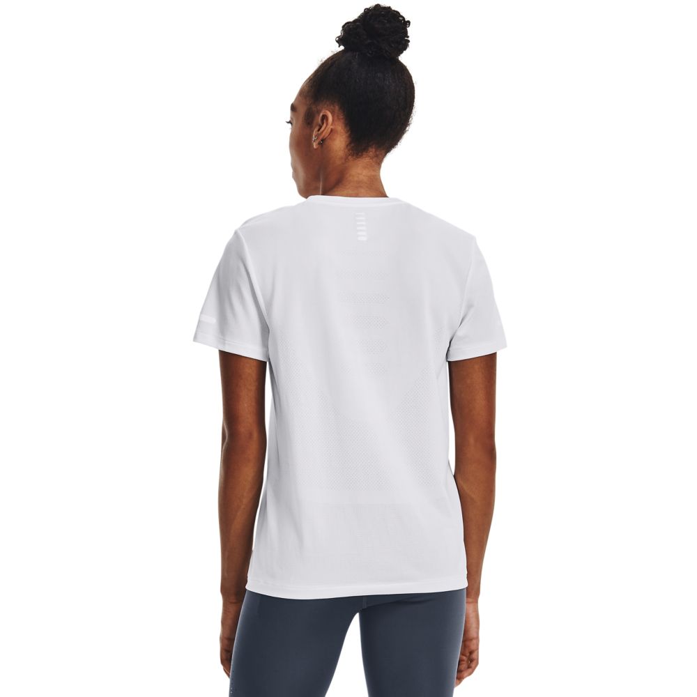 UA Seamless Stride Ss Camiseta Manga Corta blanco de mujer para correr