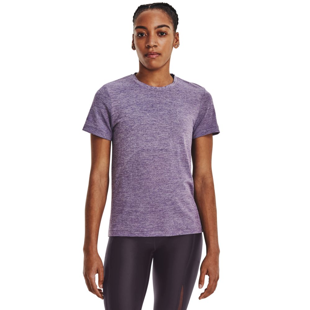 UA Seamless Stride Ss Camiseta Manga Corta morado de mujer para correr