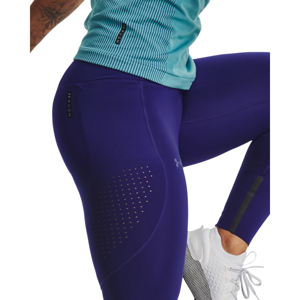 UA Sf Rush Ank Leg Perf Licra azul de mujer para entrenamiento