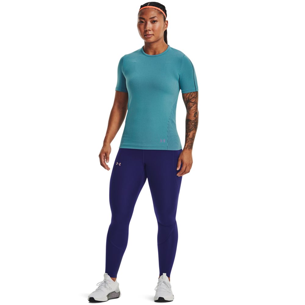 UA Sf Rush Ank Leg Perf Licra azul de mujer para entrenamiento