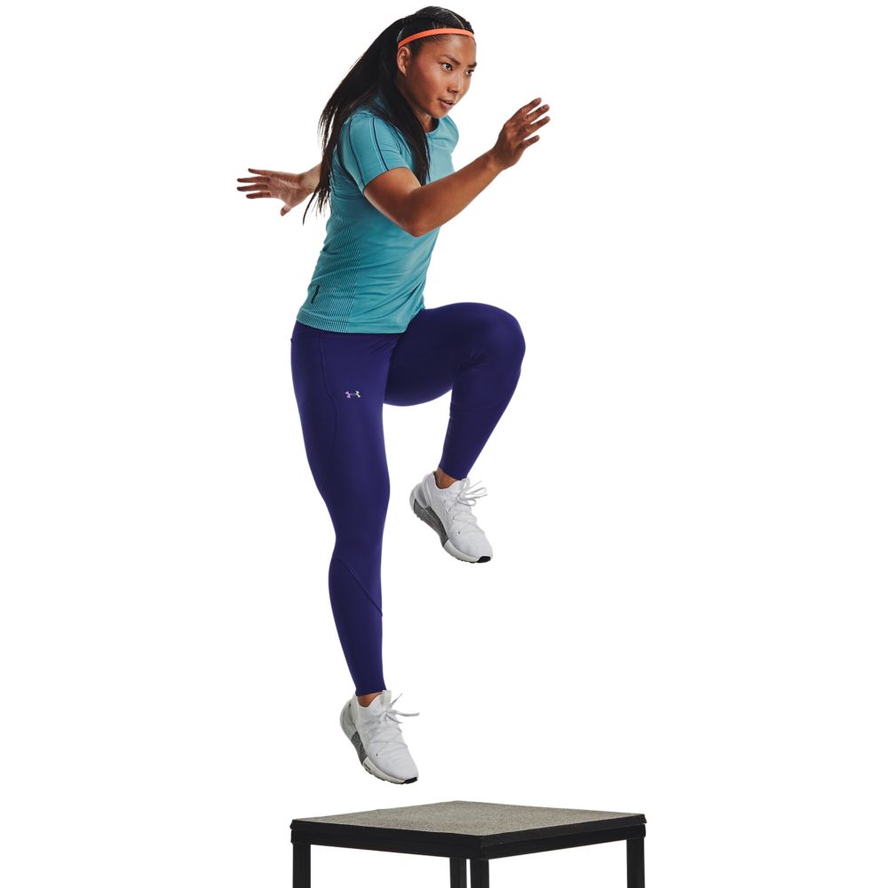 UA Sf Rush Ank Leg Perf Licra azul de mujer para entrenamiento