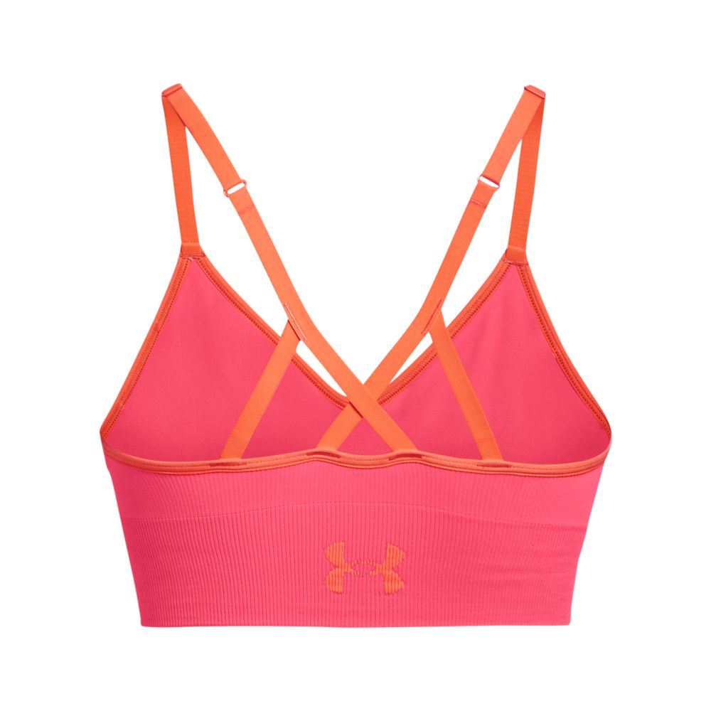 UA Seamless Low Long Rib Top rosado de mujer para entrenamiento
