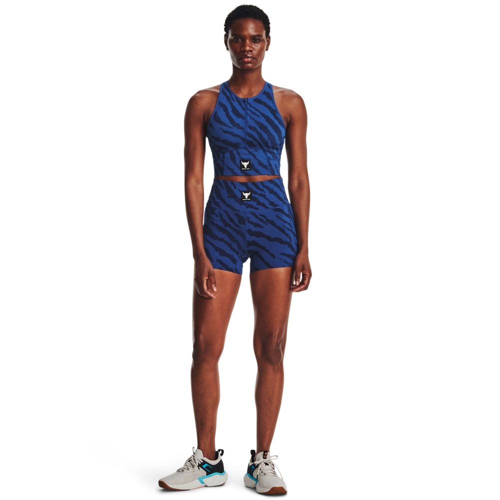 UA  Rck Mrdian Pt Zip Tnk Tg-Blu Top azul de mujer para entrenamiento