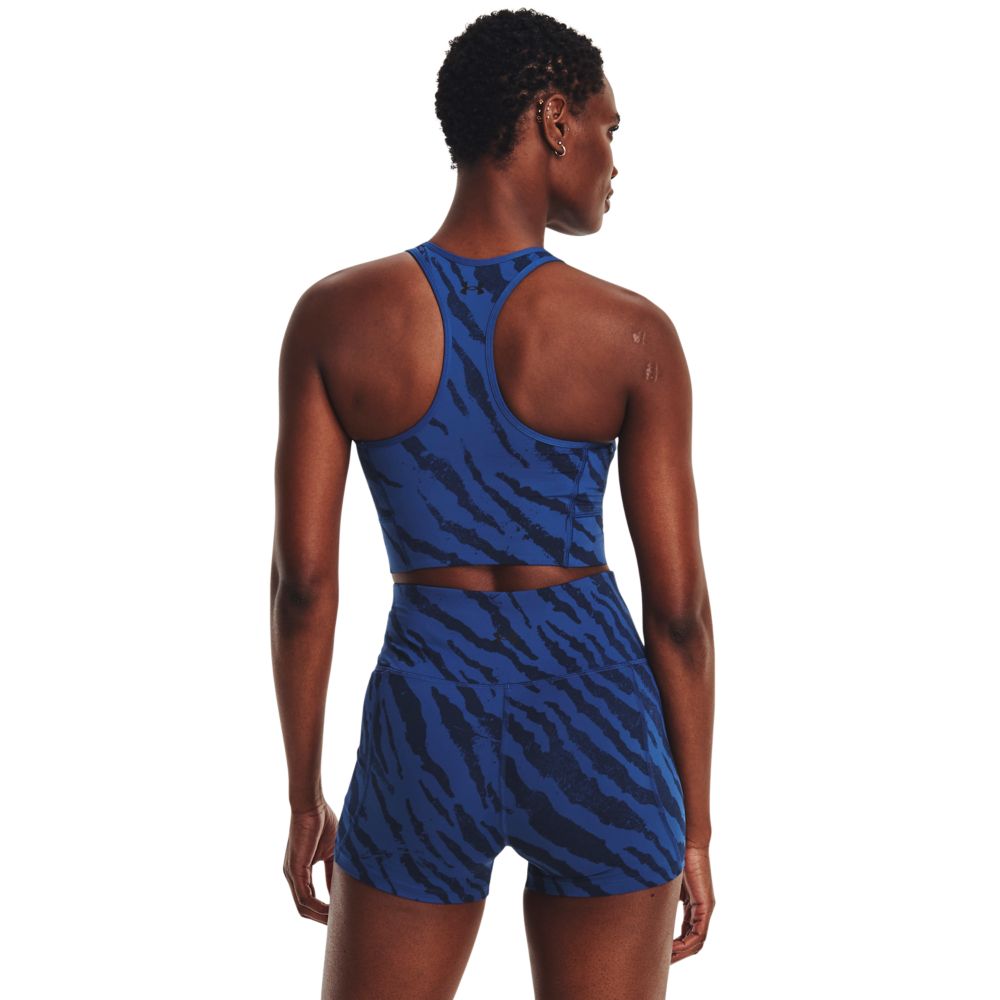 UA  Rck Mrdian Pt Zip Tnk Tg-Blu Top azul de mujer para entrenamiento