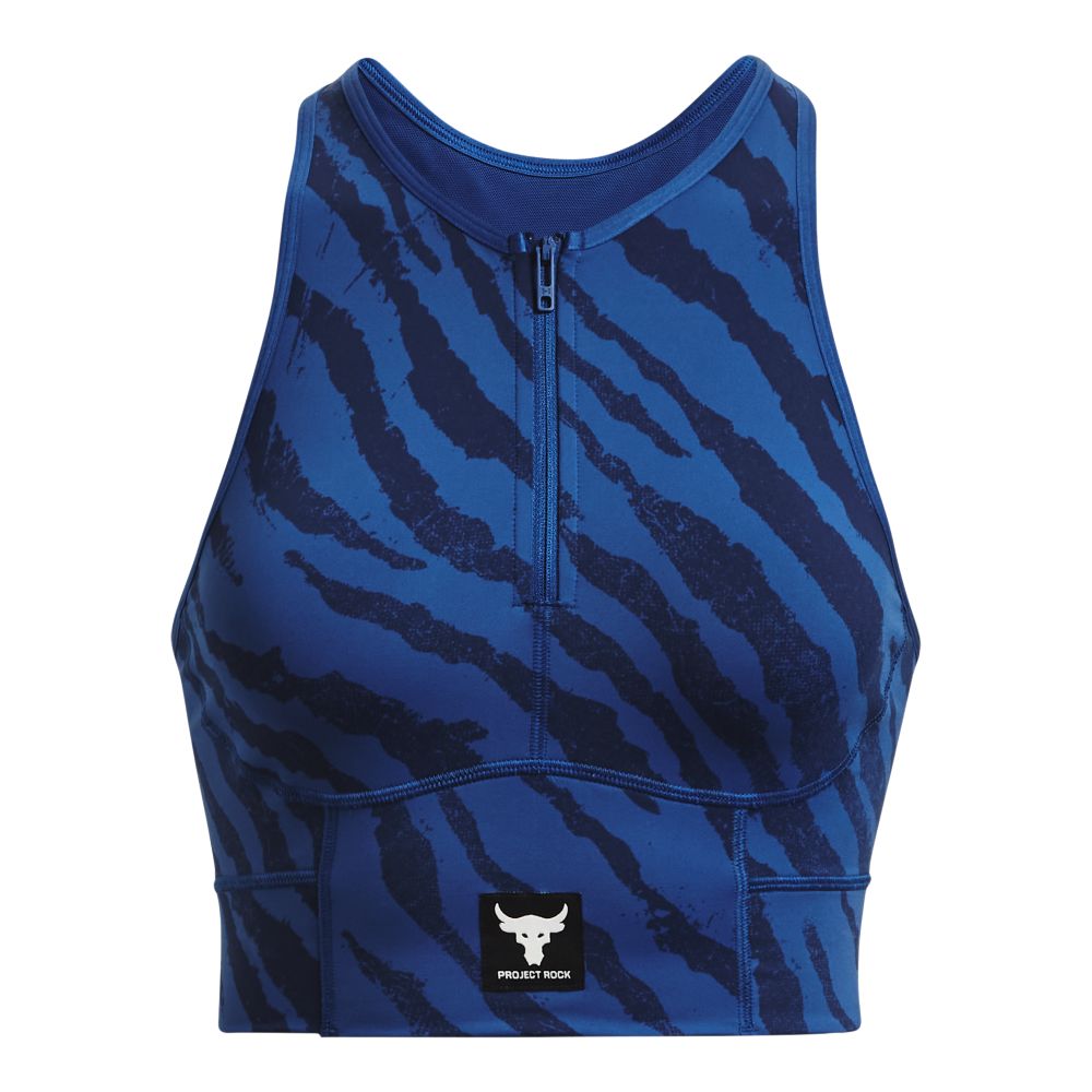 UA  Rck Mrdian Pt Zip Tnk Tg-Blu Top azul de mujer para entrenamiento