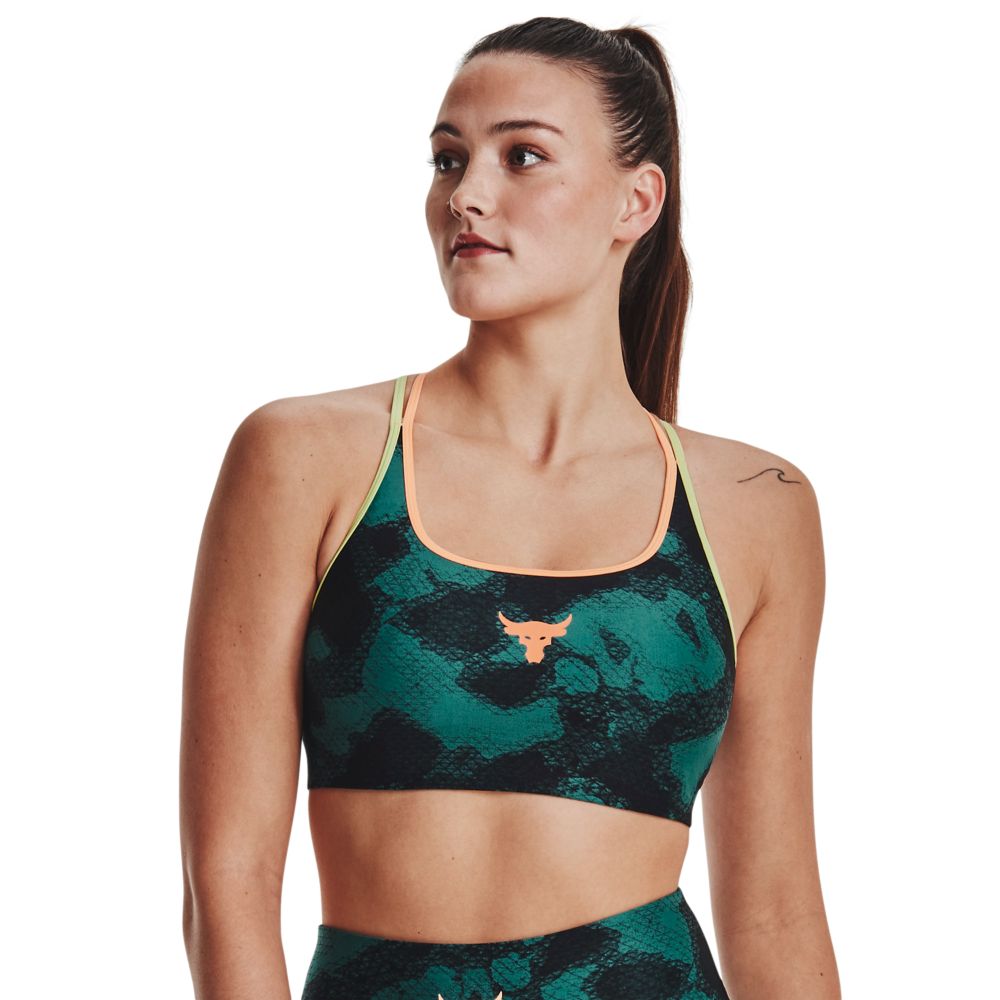 UA  Rck Crsbck Pt Bra Fam-Grn Top verde de mujer para entrenamiento