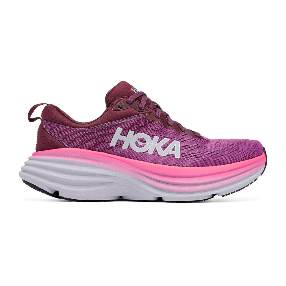 Hoka W Bondi 8 Tenis morado de mujer para correr