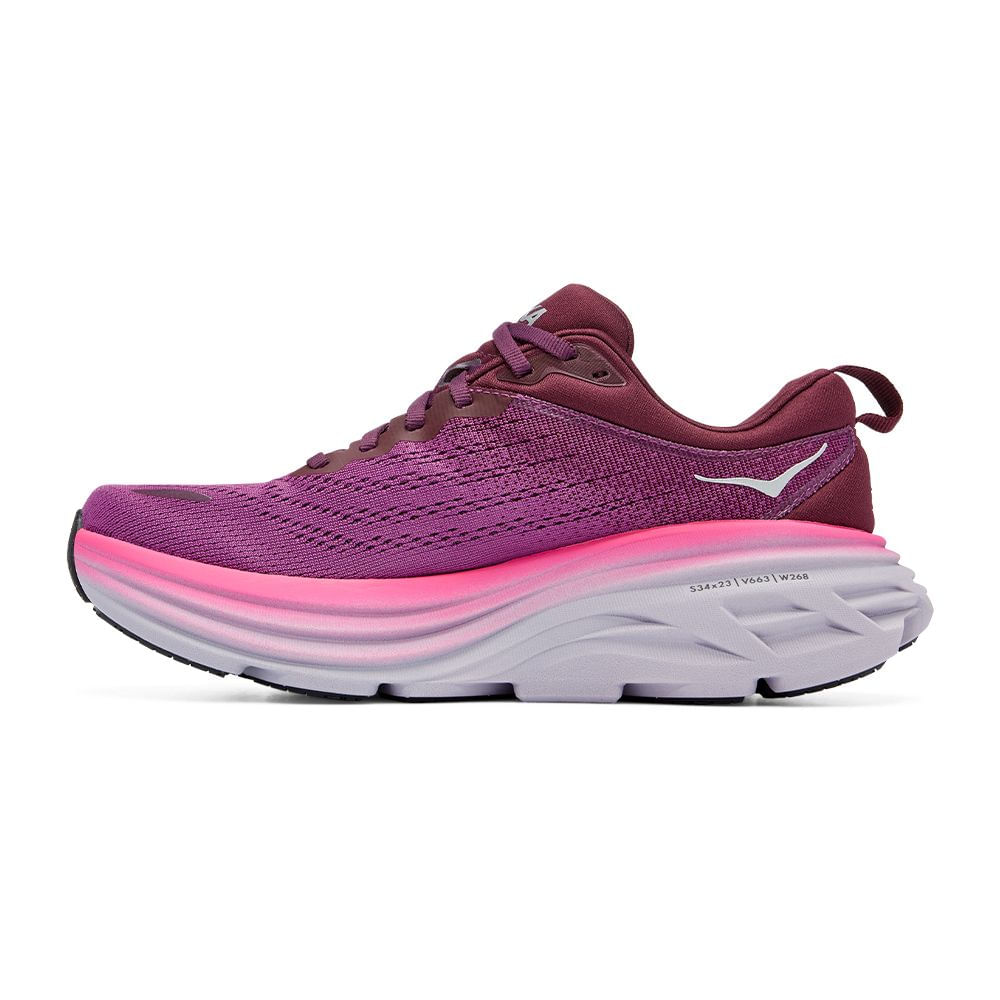 Hoka W Bondi 8 Tenis morado de mujer para correr