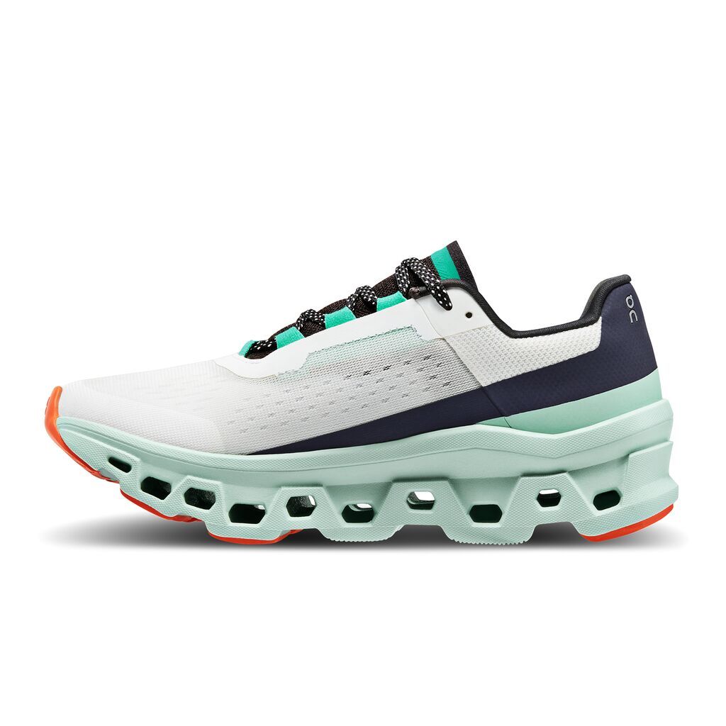 On Cloudmonster Tenis blanco de mujer para correr