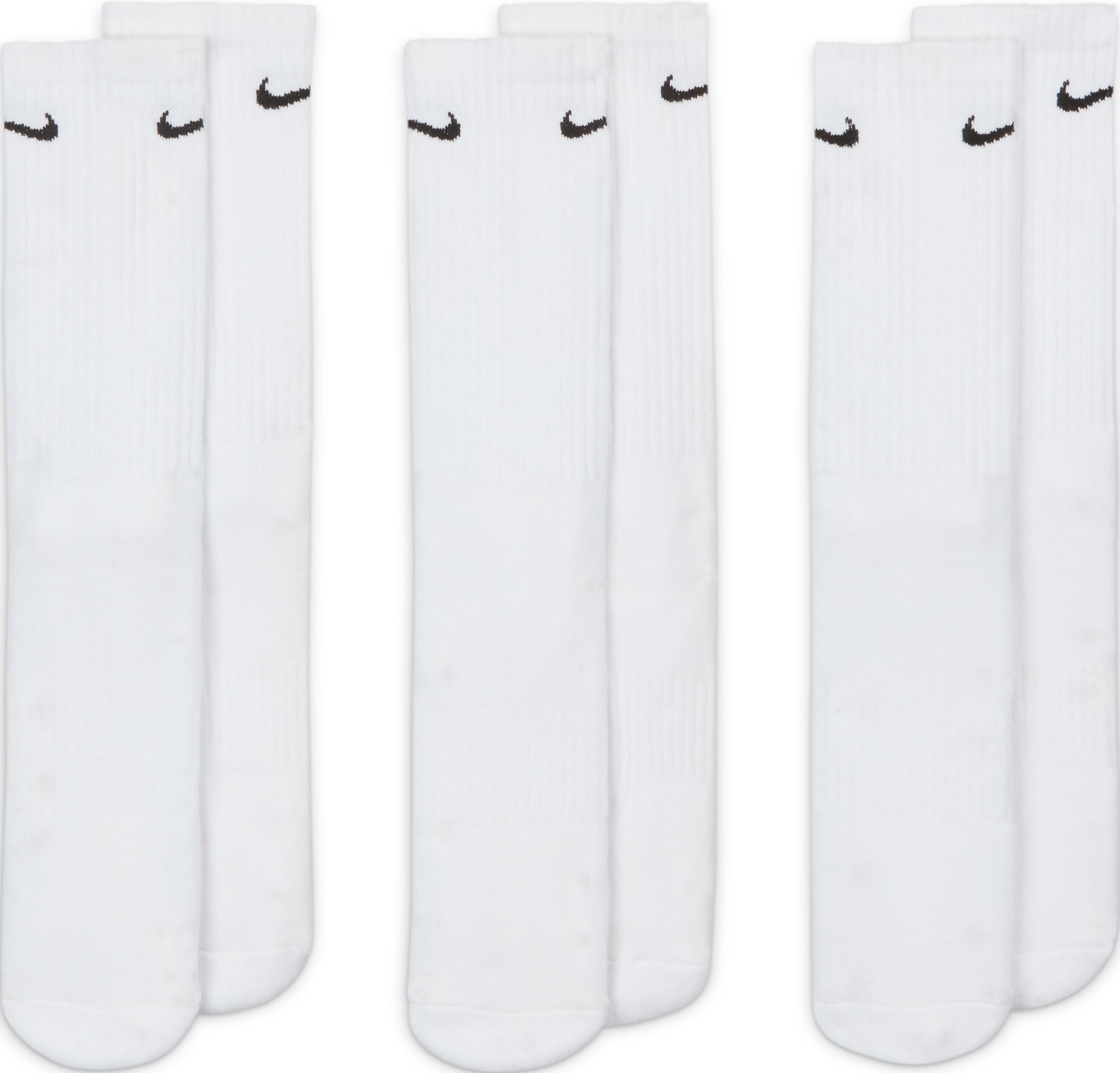 Nike U Nk Everyday Cush Crew 3Pr Medias blanco unisex para entrenamiento