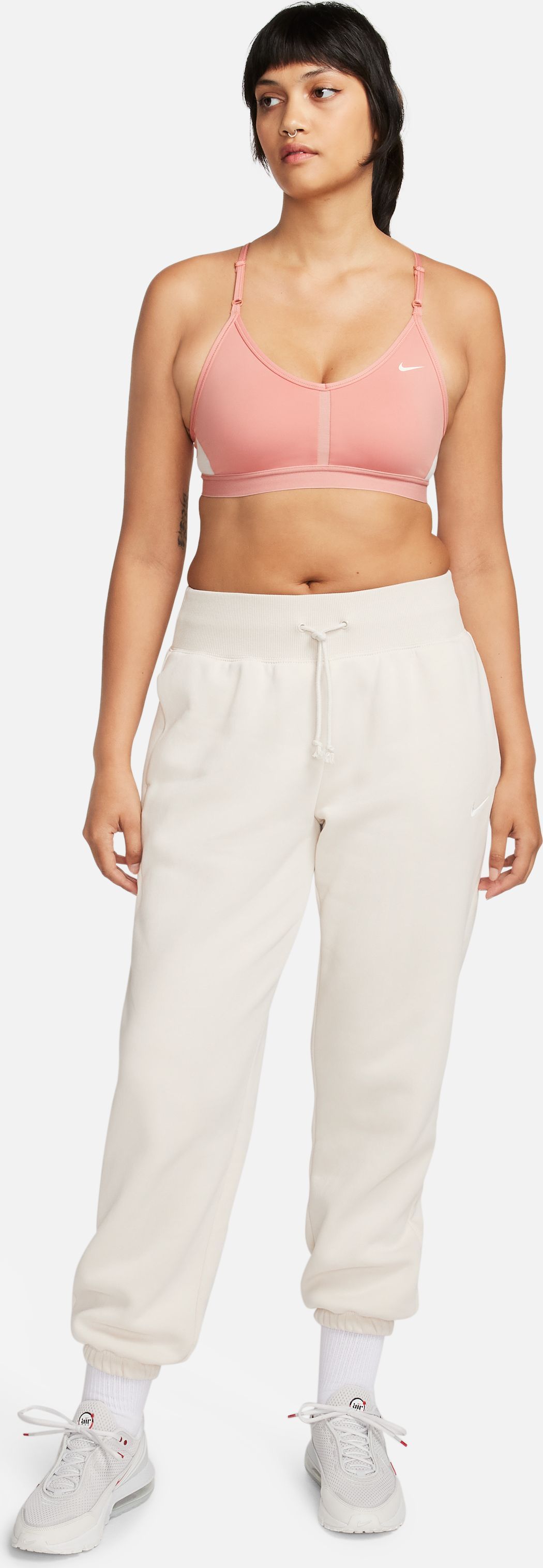 Nike W Nk Df Indy V-Neck Bra Top rosado de mujer para entrenamiento