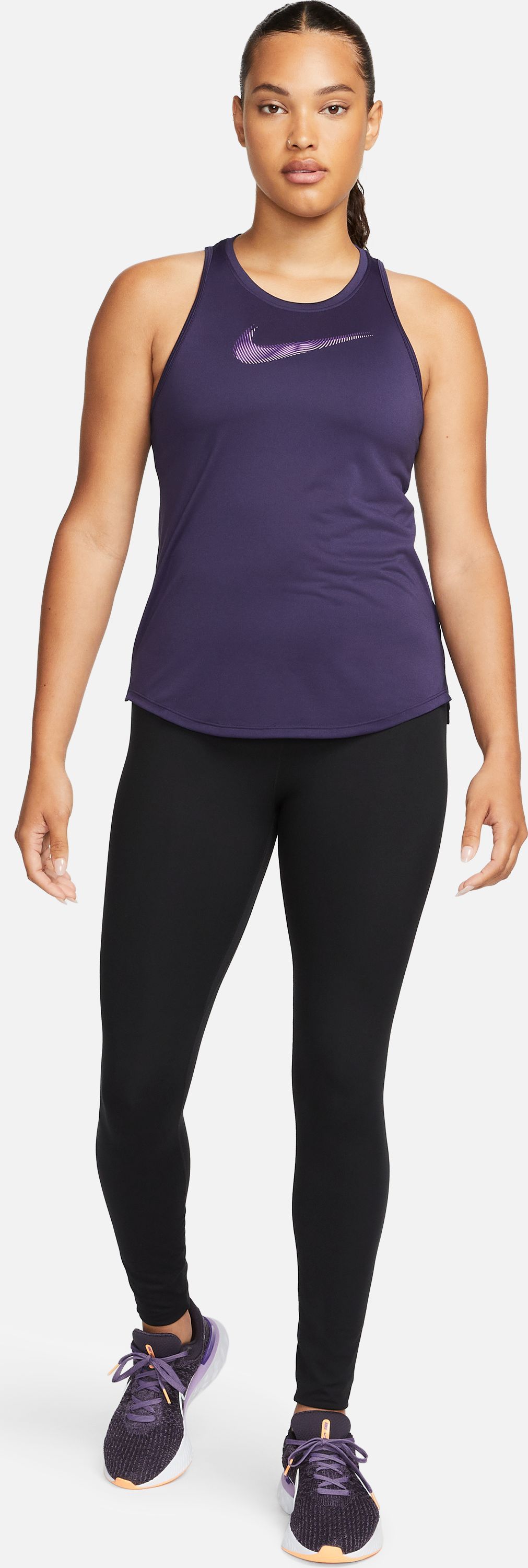 Nike W Nk Df Swoosh Hbr Tank Camiseta Manga Sisa morado de mujer para correr