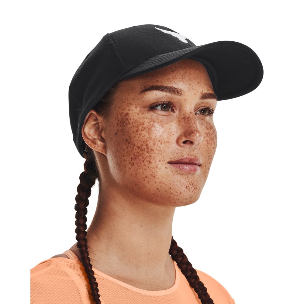 UA  Project Rock Snapback Gorra negro de mujer para entrenamiento