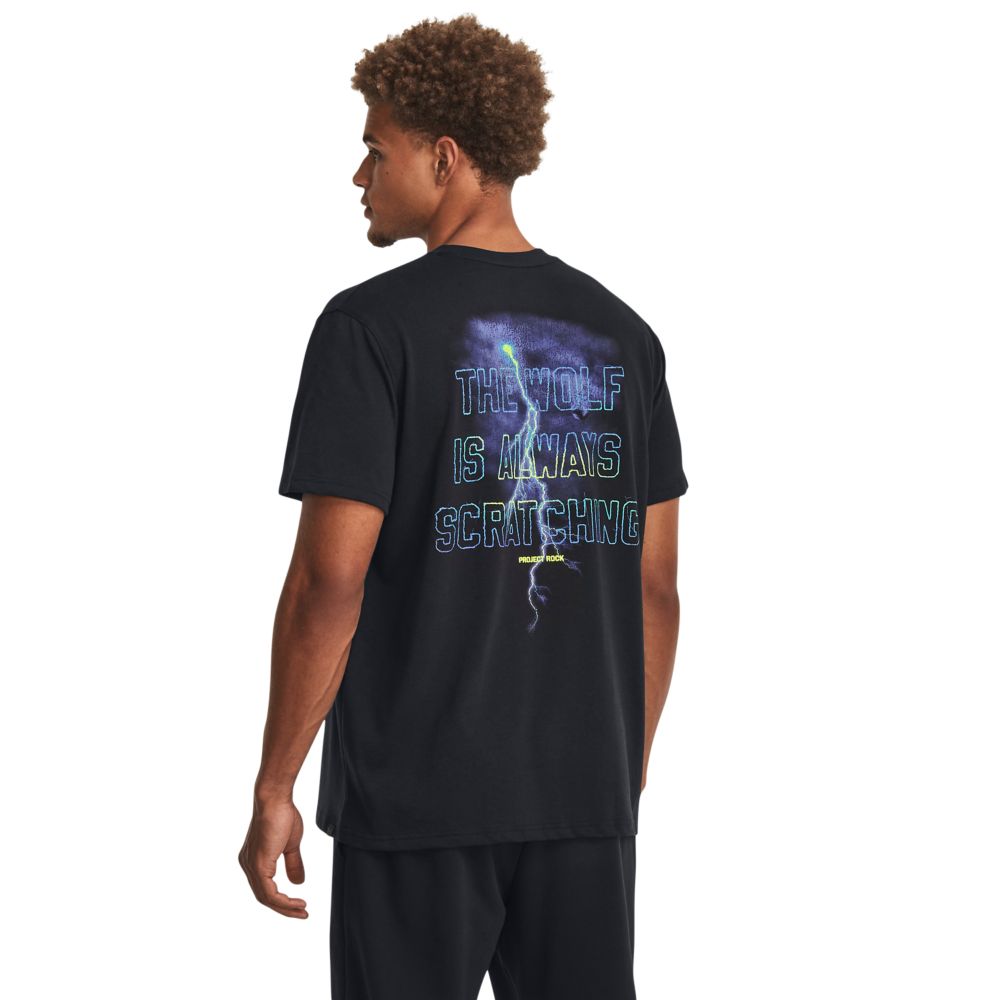UA Pjt Rock Wolf Hw Ss Camiseta Manga Corta negro de hombre para entrenamiento