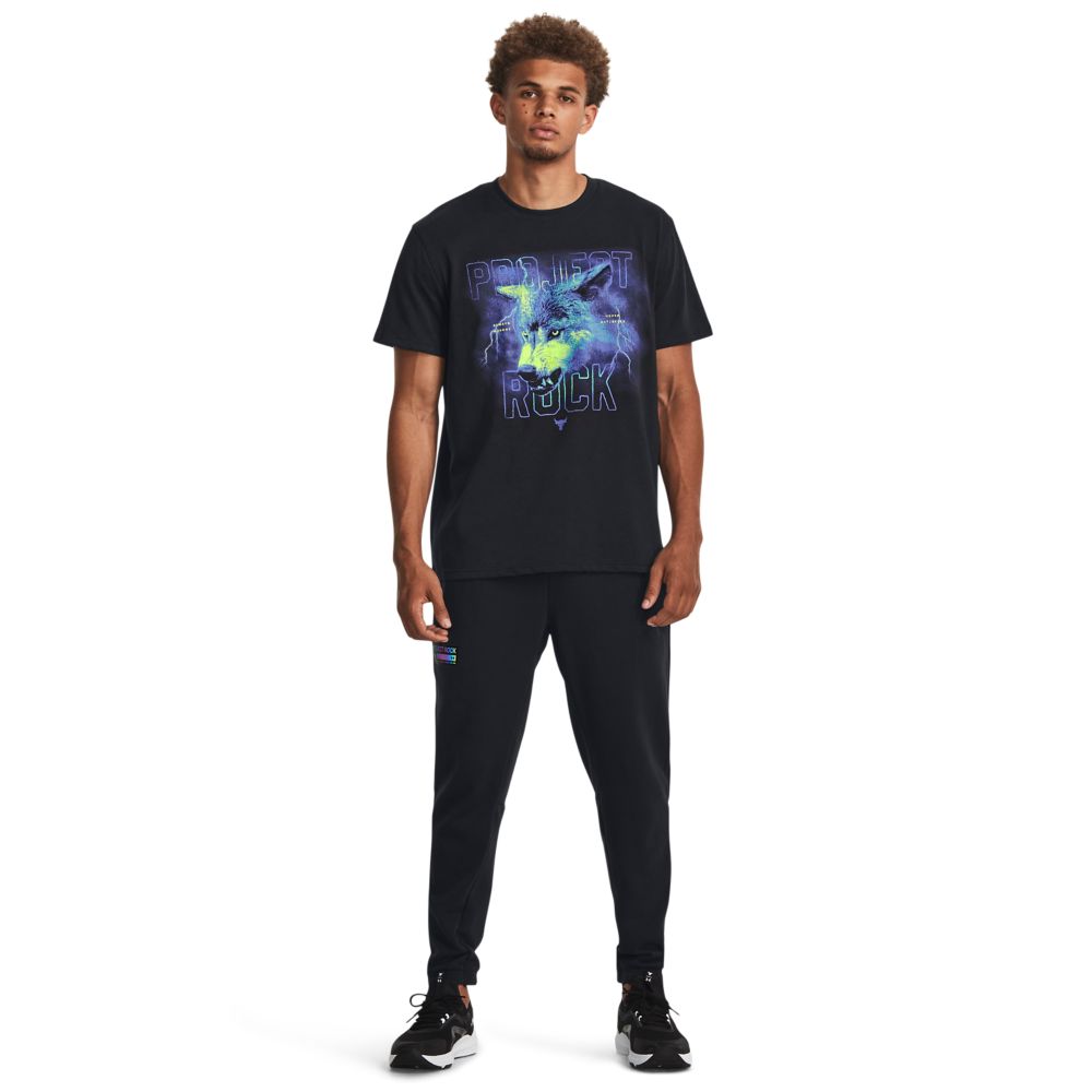 UA Pjt Rock Wolf Hw Ss Camiseta Manga Corta negro de hombre para entrenamiento