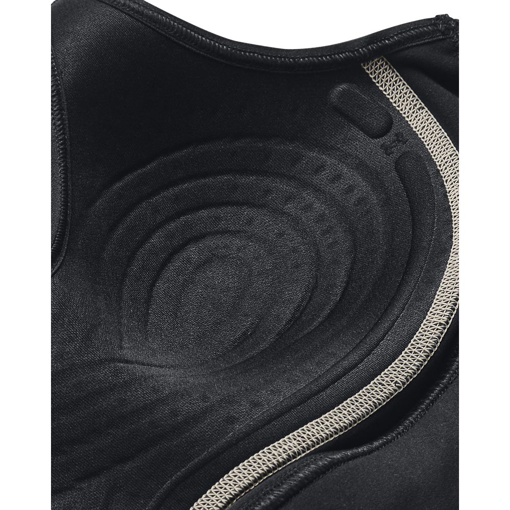 UA  Rock Infty Mid Bra Top negro de mujer para entrenamiento