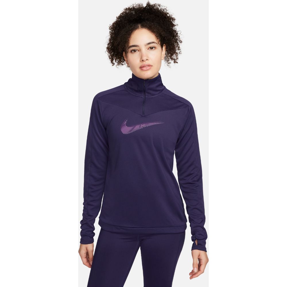 Nike W Nk Df Swoosh Hbr Hz Pacer Camiseta Manga Larga morado de mujer para correr