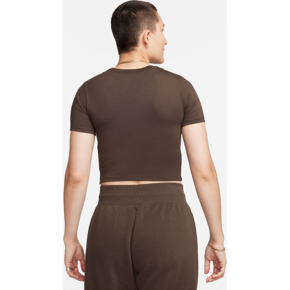 Nike W Nsw Tee Essntl Slim Crp Lbr Camiseta Manga Corta cafe de mujer lifestyle